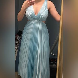 Giselle pleated cutout maxi dress